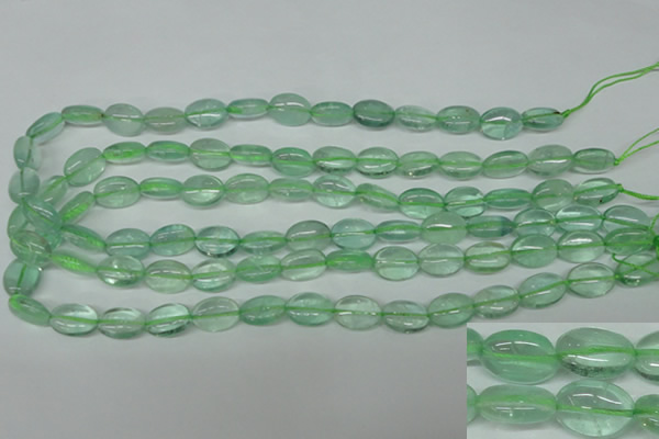 CFL642 15.5 inches 10*14mm oval green fluorite beads wholesale