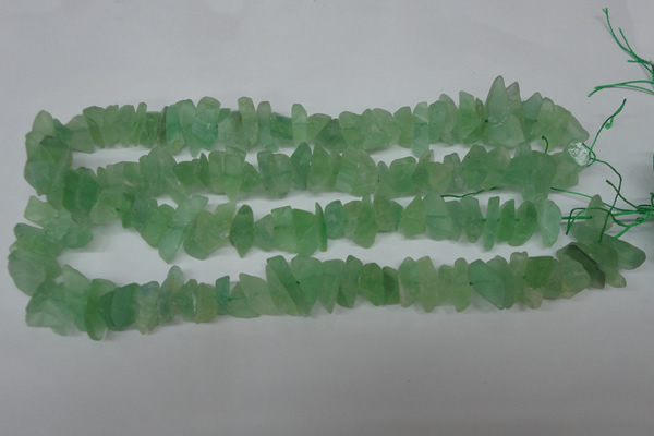 CFL656 15.5 inches 5*15mm matte green fluorite chips beads