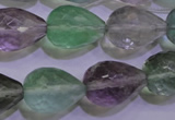 CFL715 15.5 inches 15*20mm faceted teardrop natural fluorite beads