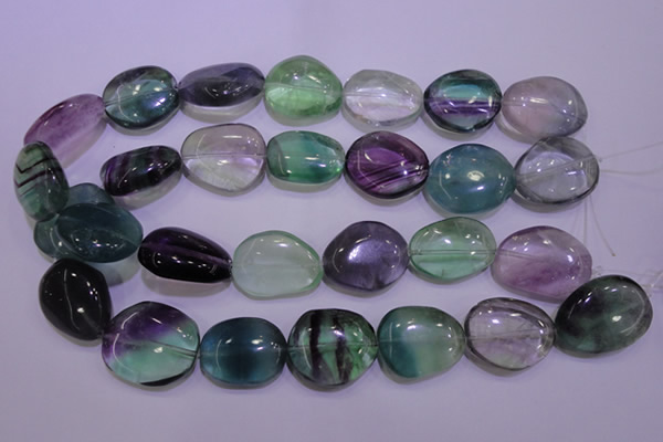 CFL724 15.5 inches 18*27mm nuggets natural fluorite beads wholesale