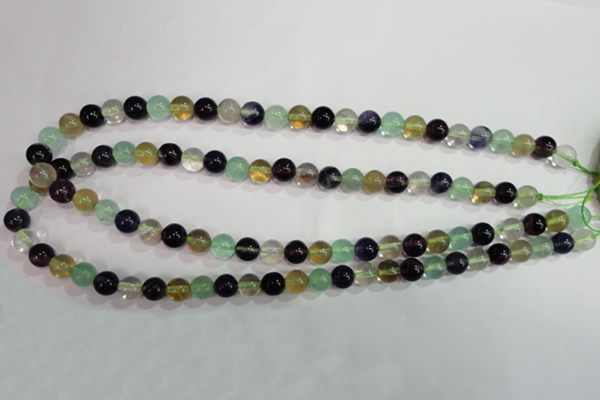 CFL752 15.5 inches 8mm round rainbow fluorite gemstone beads