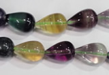 CFL765 15.5 inches 8*12mm teardrop rainbow fluorite gemstone beads