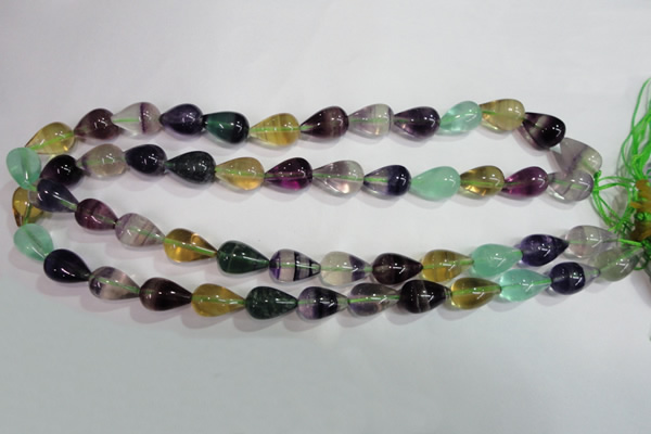 CFL765 15.5 inches 8*12mm teardrop rainbow fluorite gemstone beads