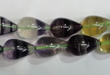 CFL766 15.5 inches 10*16mm teardrop rainbow fluorite gemstone beads