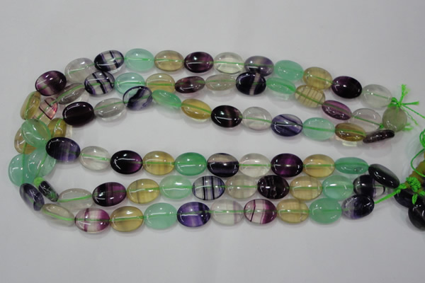 CFL775 15.5 inches 10*14mm oval rainbow fluorite gemstone beads