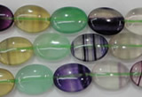 CFL777 15.5 inches 13*18mm oval rainbow fluorite gemstone beads