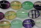 CFL778 15.5 inches 15*20mm oval rainbow fluorite gemstone beads