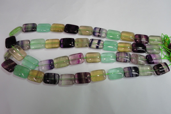 CFL793 15.5 inches 12*16mm rectangle rainbow fluorite gemstone beads