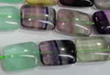 CFL795 15.5 inches 15*20mm rectangle rainbow fluorite gemstone beads