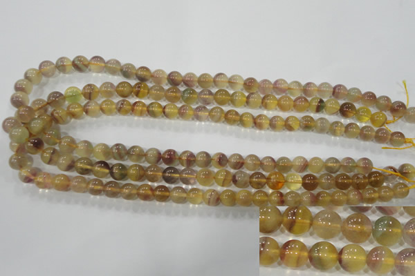 CFL802 15.5 inches 8mm round yellow fluorite gemstone beads