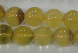 CFL805 15.5 inches 14mm round yellow fluorite gemstone beads