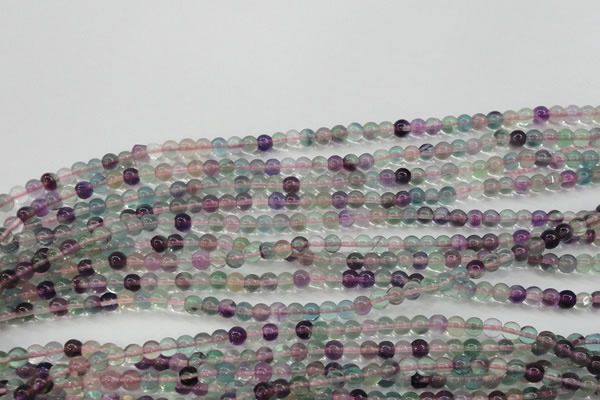 CFL901 15.5 inches 4mm round rainbow fluorite gemstone beads