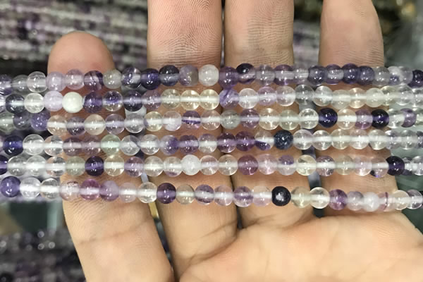 CFL910 15.5 inches 4mm round purple fluorite beads wholesale