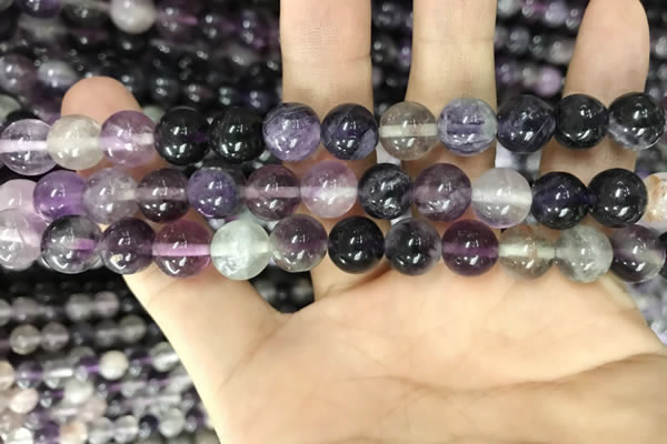 CFL913 15.5 inches 10mm round purple fluorite beads wholesale