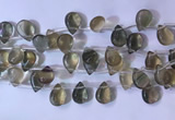 CFL963 Top drilled 10*14mm flat teardrop natural fluorite beads