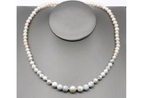 CFN104 potato white freshwater pearl & white howlite necklace, 16 - 24 inches