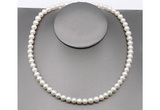 CFN21 7mm - 8mm potato white freshwater pearl necklace, 16 - 54 inches