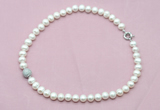 CFN595 9mm - 10mm potato white freshwater pearl necklace, 16 - 24 inches