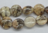 CFS07 15.5 inches 12mm flat round natural feldspar gemstone beads