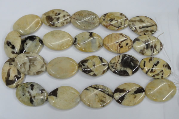 CFS205 15.5 inches 25*35mm twisted oval natural feldspar gemstone beads