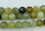 CFW03 15.5 inches 8mm faceted round flower jade beads wholesale