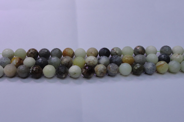 CFW05 15.5 inches 12mm faceted round flower jade beads wholesale