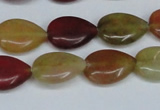 CFW122 15.5 inches 12*16mm flat teardrop flower jade gemstone beads