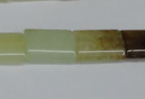 CFW142 15.5 inches 12*16mm flat tube flower jade gemstone beads