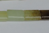 CFW143 15.5 inches 13*18mm flat tube flower jade gemstone beads