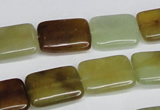 CFW148 15.5 inches 10*14mm rectangle flower jade gemstone beads