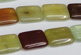 CFW150 15.5 inches 13*18mm rectangle flower jade gemstone beads