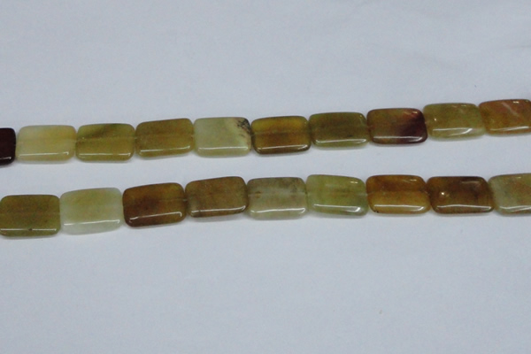 CFW151 15.5 inches 15*20mm rectangle flower jade gemstone beads