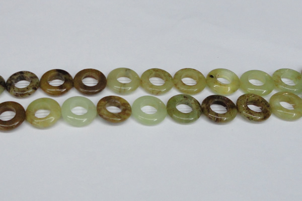 CFW168 15.5 inches 22mm donut flower jade gemstone beads