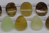 CFW171 Top drilled 13*18mm flat teardrop flower jade gemstone beads