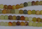 CFW200 15.5 inches 4mm round matte flower jade beads wholesale