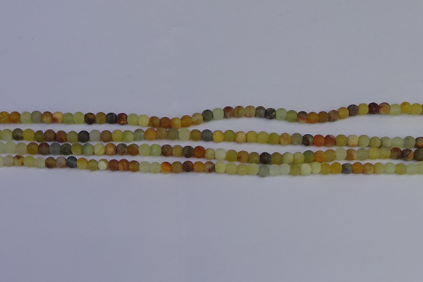 CFW200 15.5 inches 4mm round matte flower jade beads wholesale