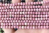 CFW35 15.5 inches 4mm round matte pink wooden jasper beads