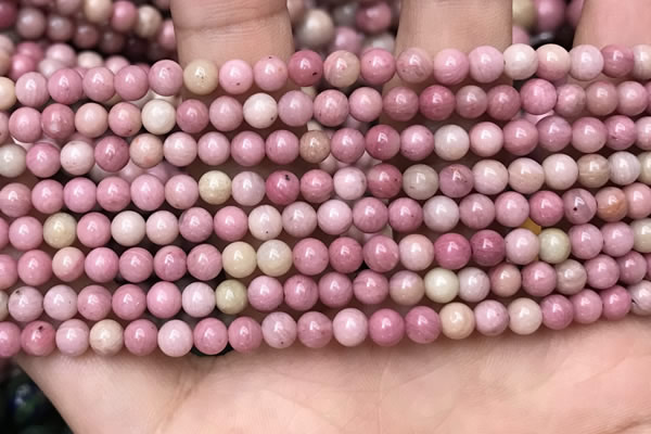 CFW44 15.5 inches 4mm round pink wooden jasper beads wholesale