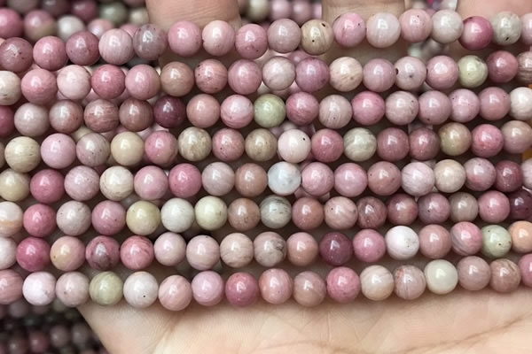 CFW45 15.5 inches 6mm round pink wooden jasper beads wholesale