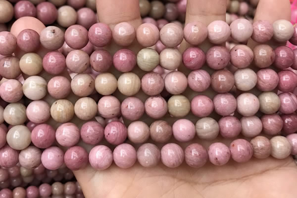 CFW46 15.5 inches 8mm round pink wooden jasper beads wholesale