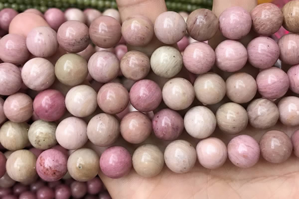 CFW48 15.5 inches 12mm round pink wooden jasper beads wholesale