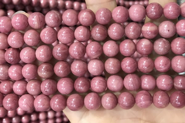 CFW52 15.5 inches 8mm round natural pink wooden jasper beads