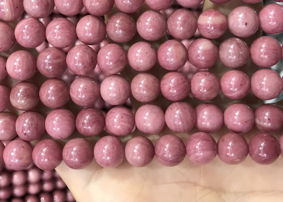 CFW53 15.5 inches 10mm round natural pink wooden jasper beads