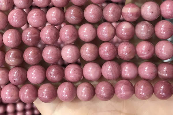 CFW54 15.5 inches 12mm round natural pink wooden jasper beads