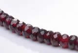 CGA09 4*6mm faceted roundel natural garnet gemstone beads Wholes