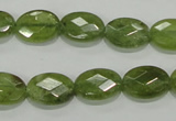 CGA101 15.5 inches 10*14mm faceted oval natural green garnet beads