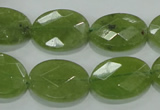 CGA103 15.5 inches 15*20mm faceted oval natural green garnet beads