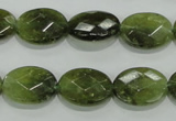 CGA108 15.5 inches 12*16mm faceted oval natural green garnet beads