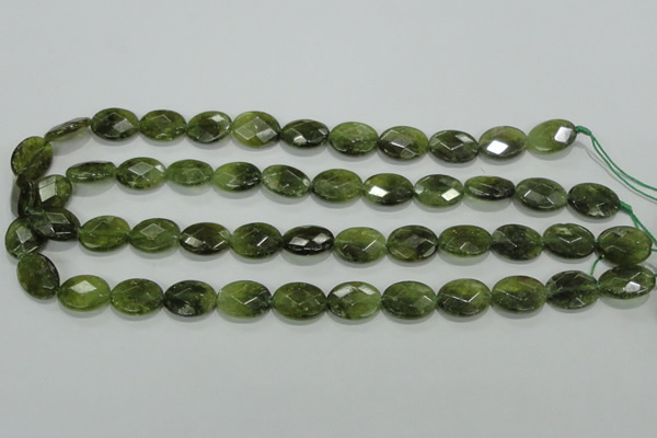 CGA108 15.5 inches 12*16mm faceted oval natural green garnet beads