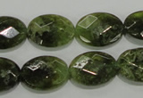 CGA109 15.5 inches 13*18mm faceted oval natural green garnet beads